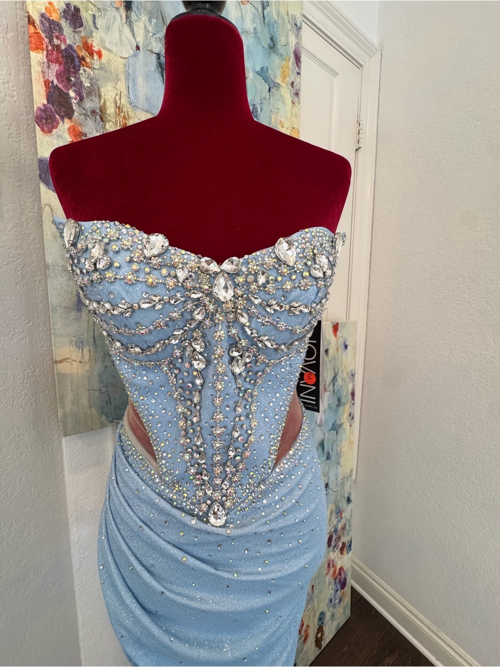 NWT Jovani Strapless Gown with Beaded Bust D5414 2026 Collection